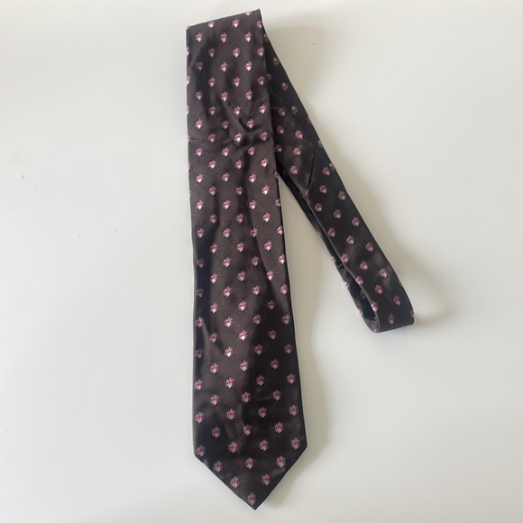 DKNY Heart on Fire Brown Men’s Tie - Picture 5 of 7